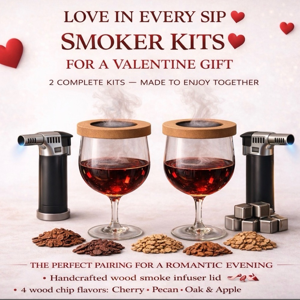 💘 VALENTINE’S SPECIAL — Wine & cocktails Smoker Kits ❤️ Love in Every Sip